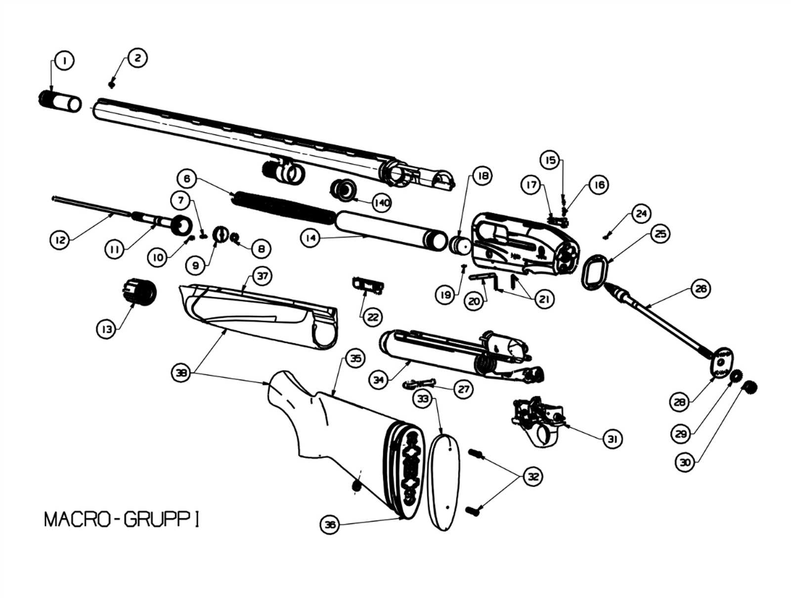 over under shotgun parts diagram