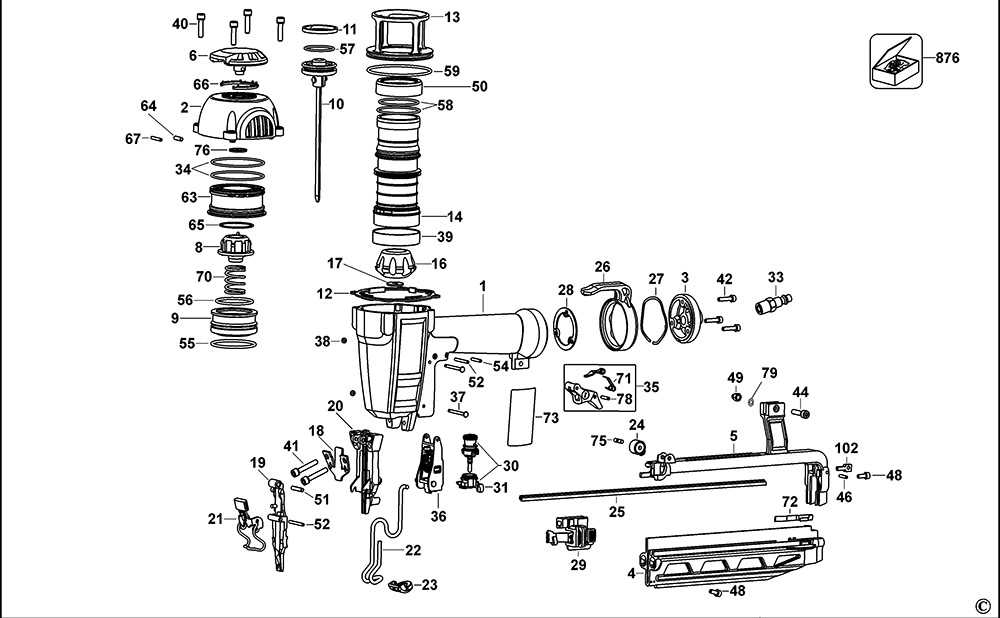 dewalt 18 gauge brad nailer parts diagram