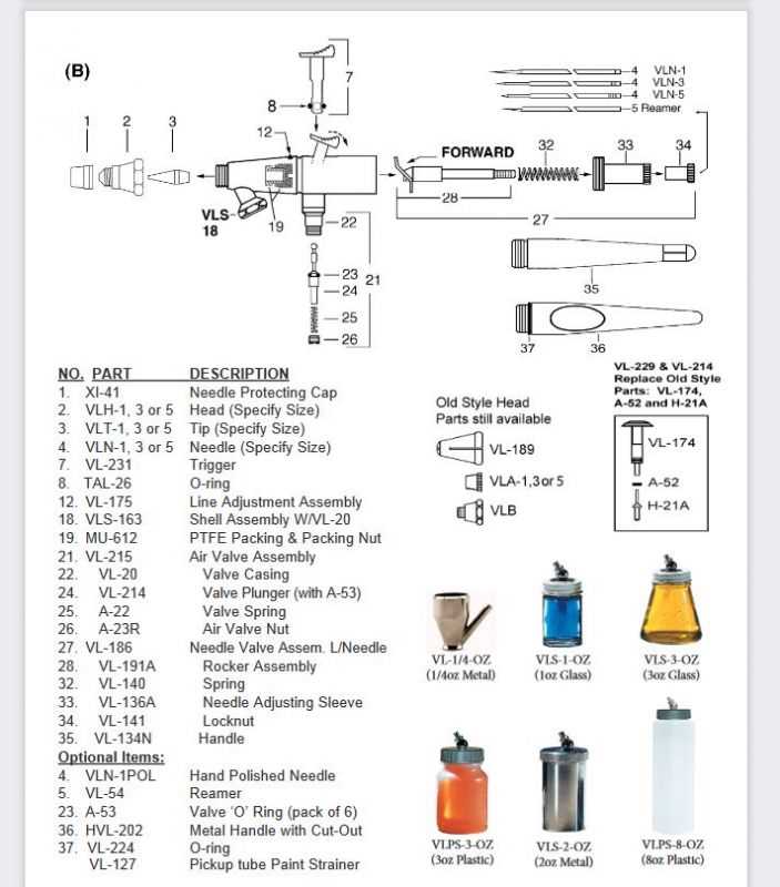 paasche airbrush parts diagram