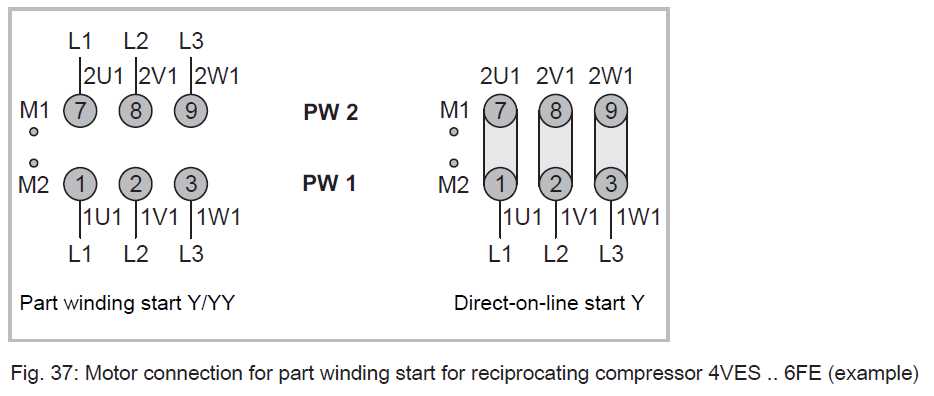 part winding start motor wiring diagram