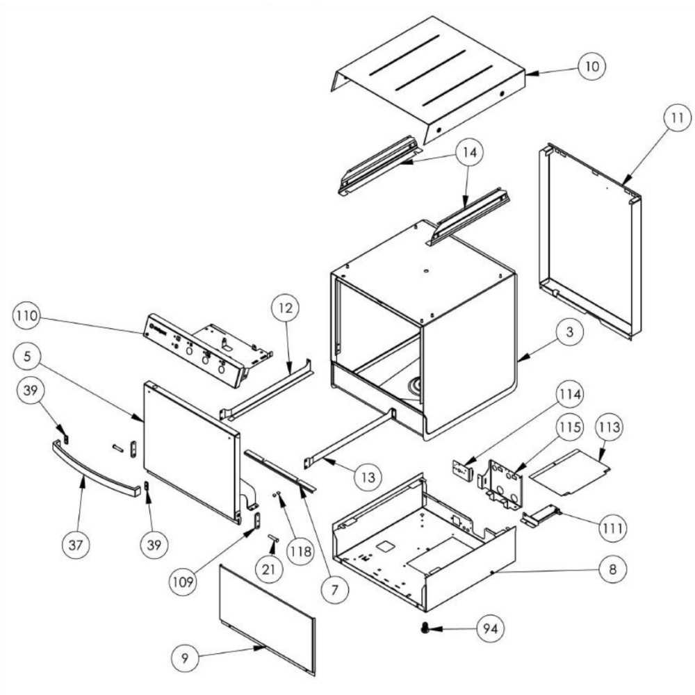 parts of a dishwasher diagram