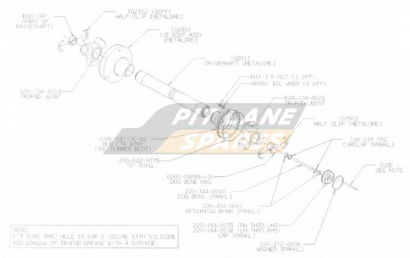 parts of a drive shaft diagram