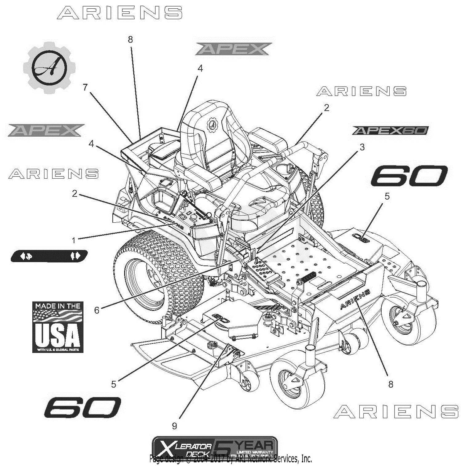 ariens zero turn parts diagram