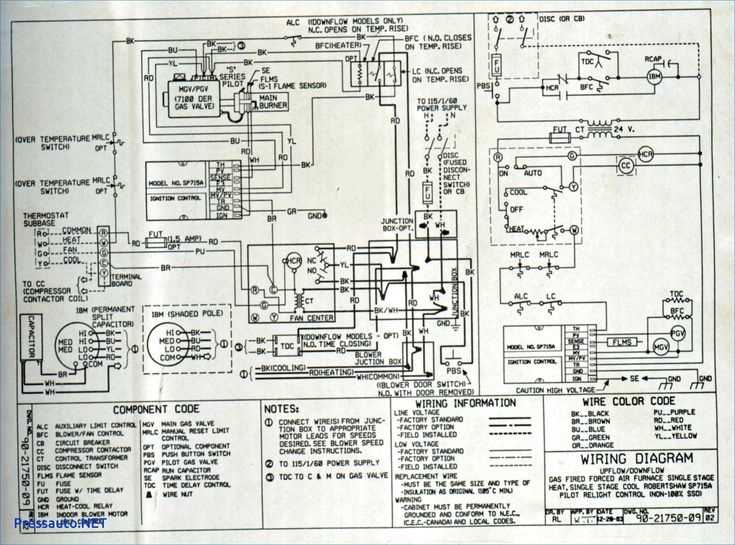 american standard furnace parts diagram