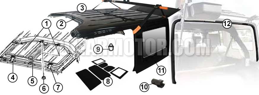 jeep tj hardtop parts diagram