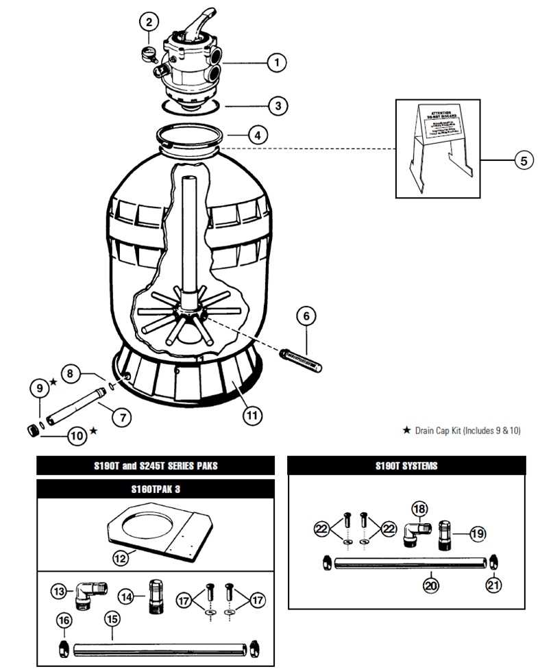 hayward s220t sand filter parts diagram