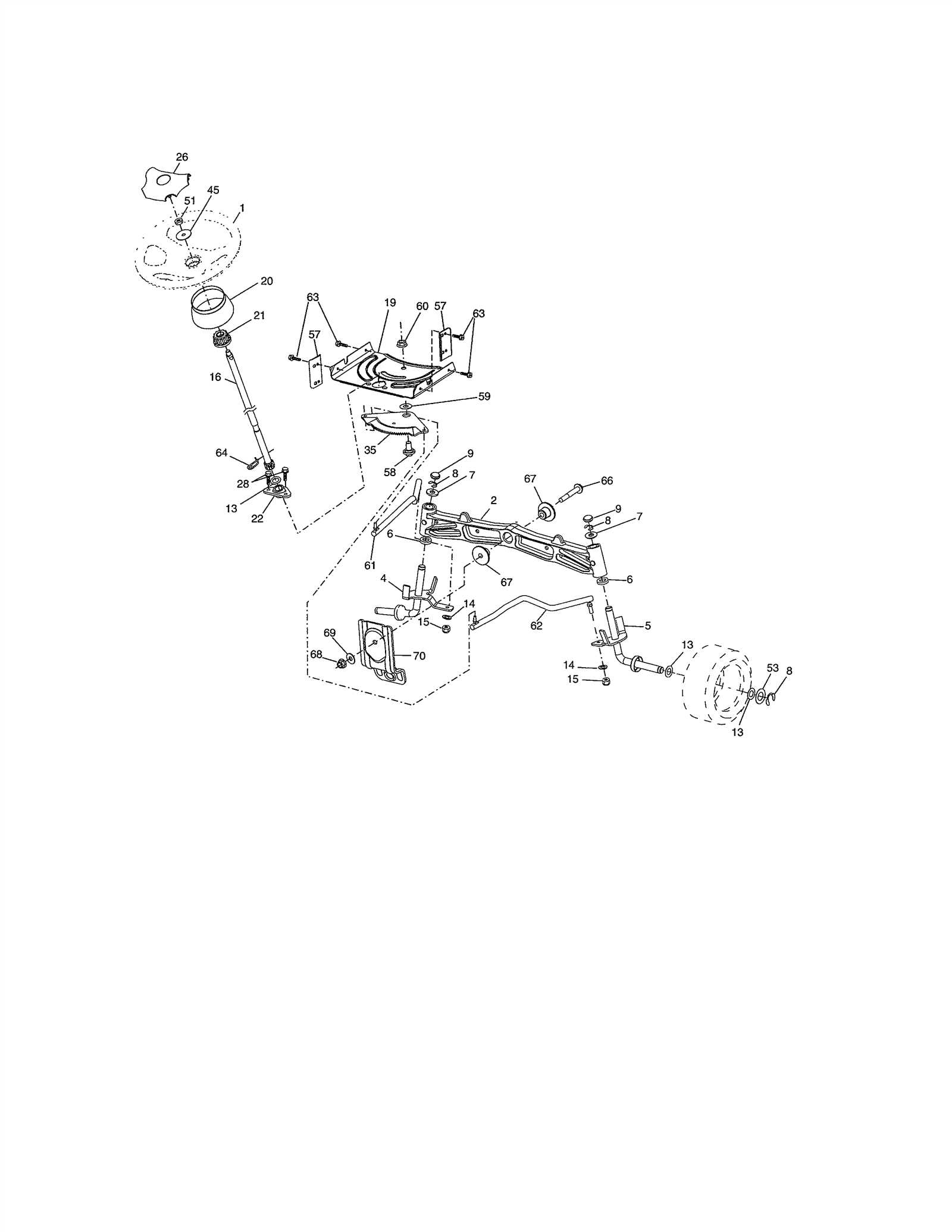 craftsman gt3000 steering parts diagram