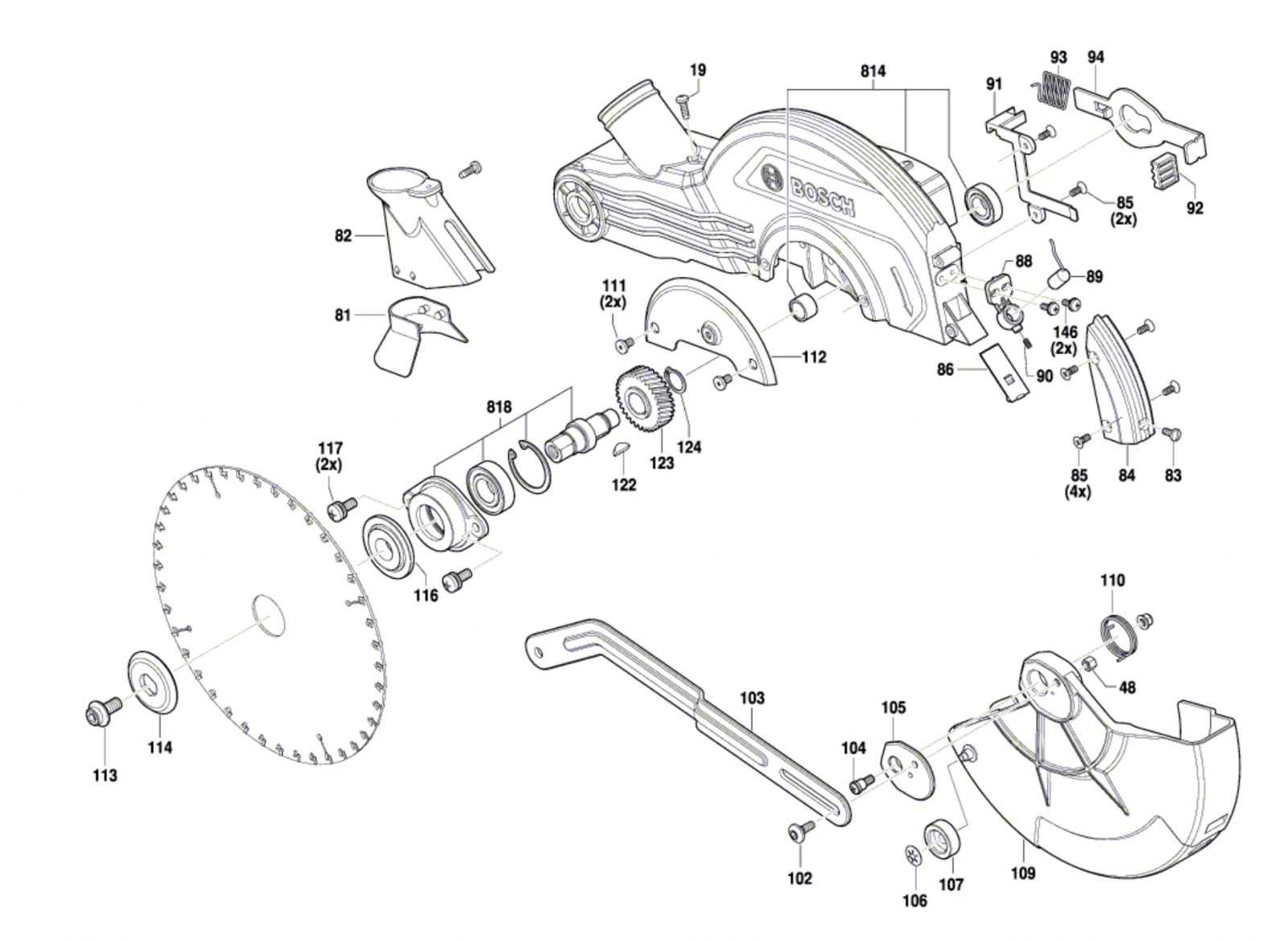 compound mitre saw parts diagram