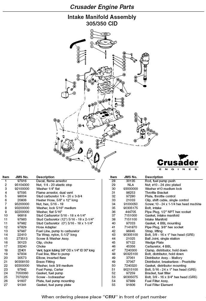 crusader marine engine parts diagram