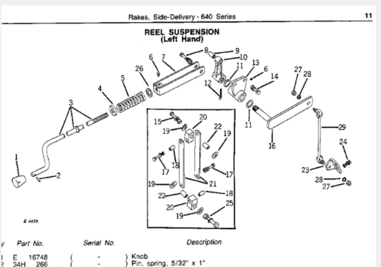 hay rake parts diagram