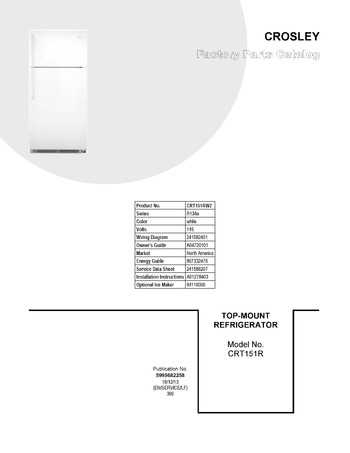 crosley refrigerator parts diagram