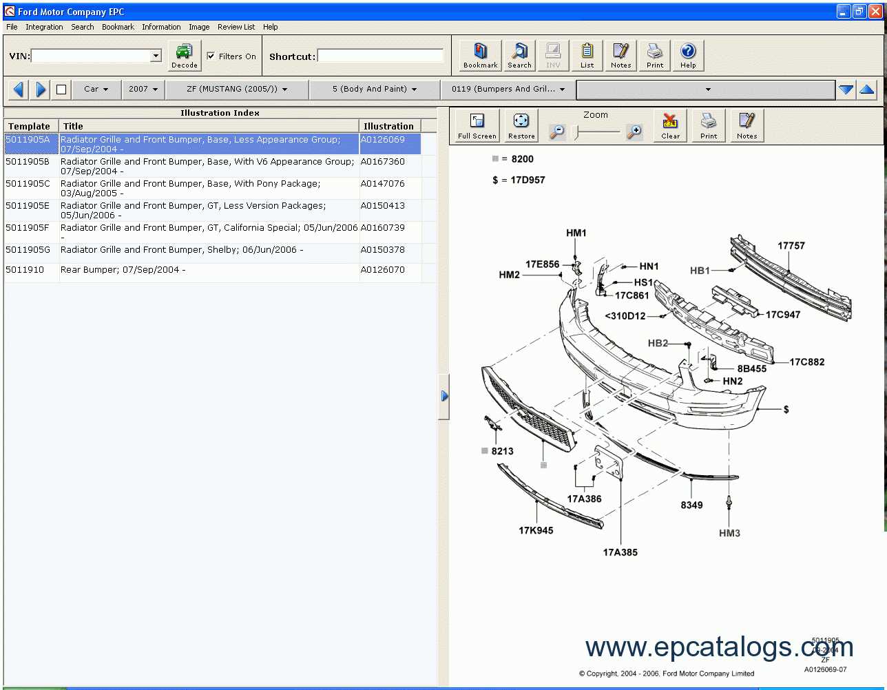 ford parts lookup diagram