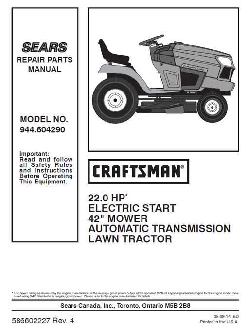 craftsman electric lawn mower parts diagram