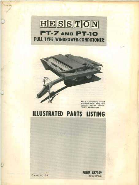 hesston pt10 parts diagram