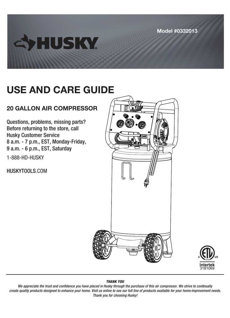 husky 20 gallon air compressor parts diagram