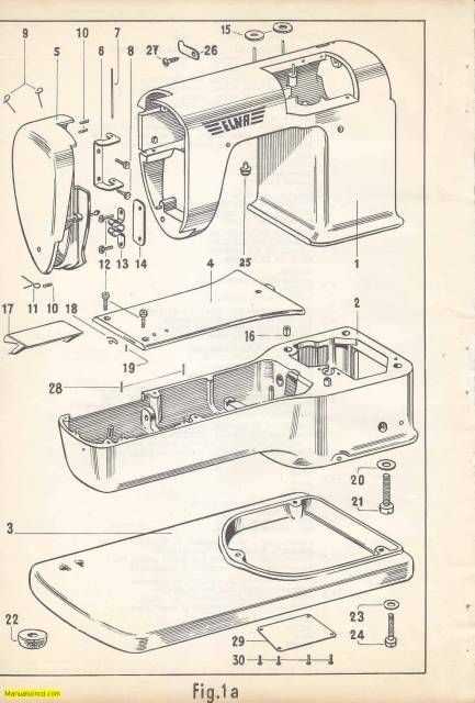 elna sewing machine parts diagram