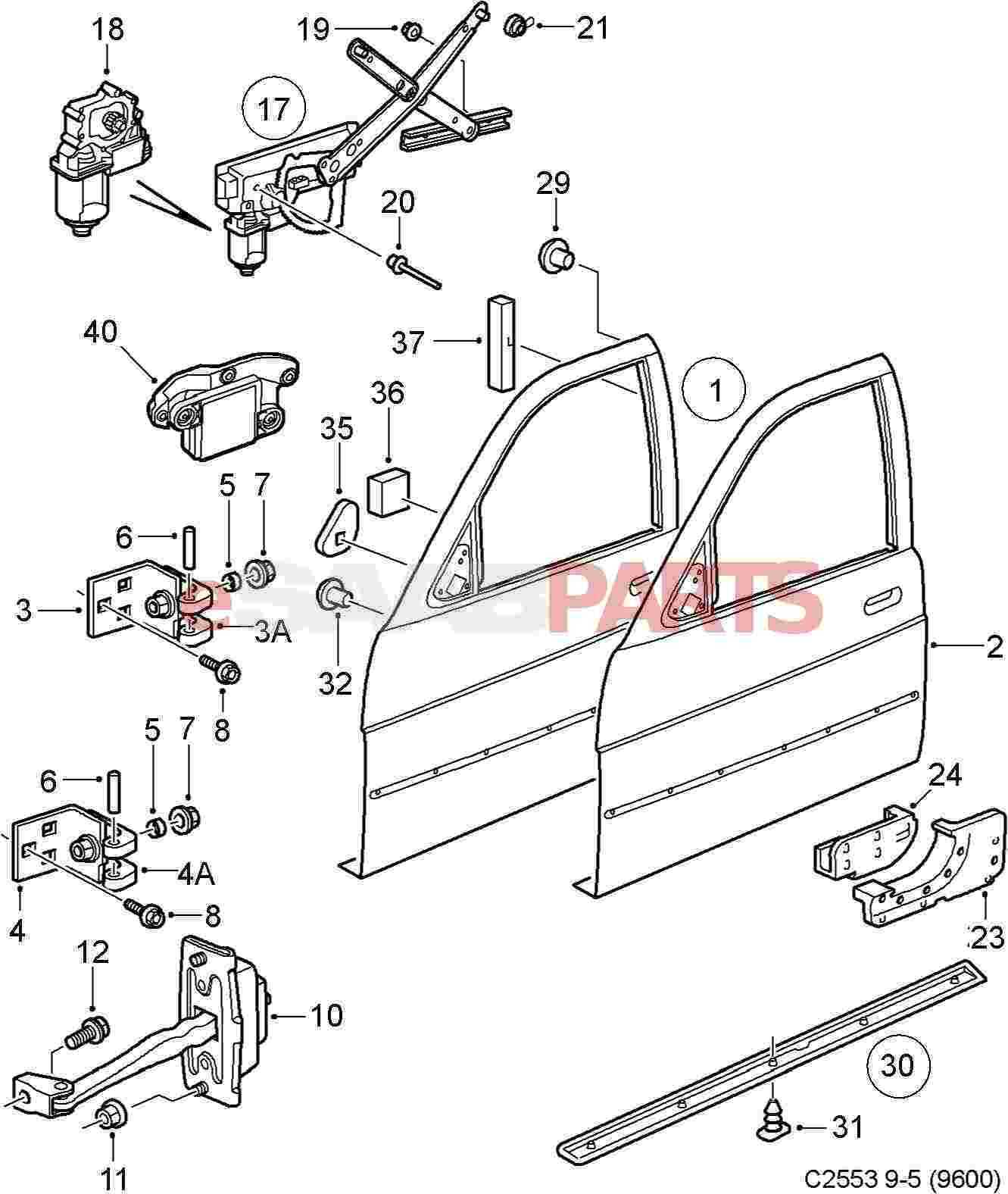 car door parts diagram with names