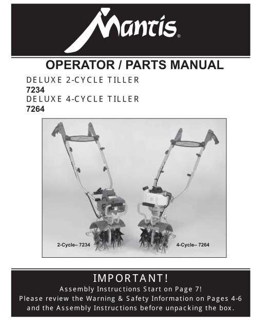 mantis 20 tiller parts diagram