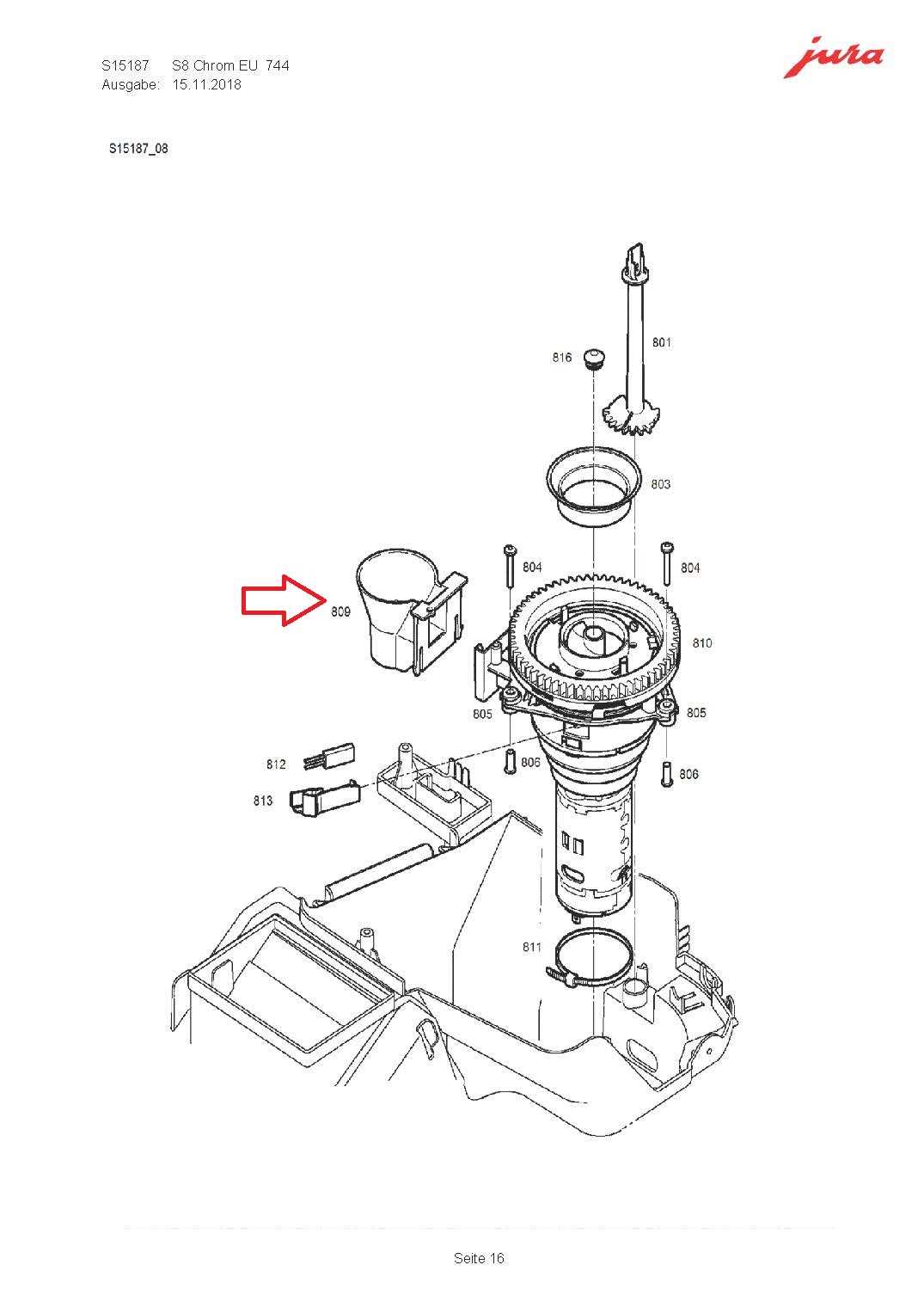 jura e8 parts diagram