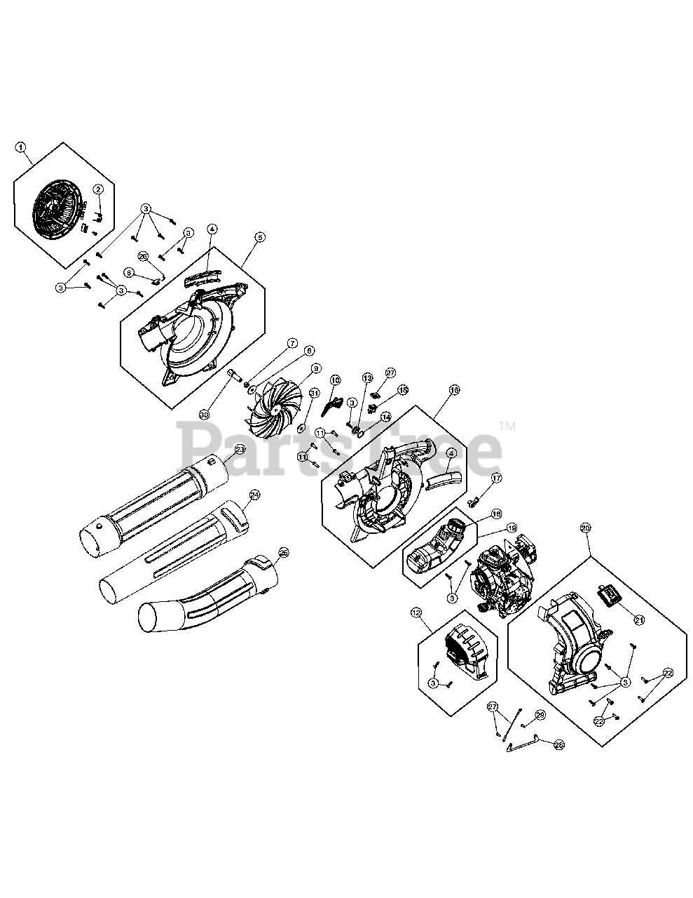 craftsman leaf blower parts diagram