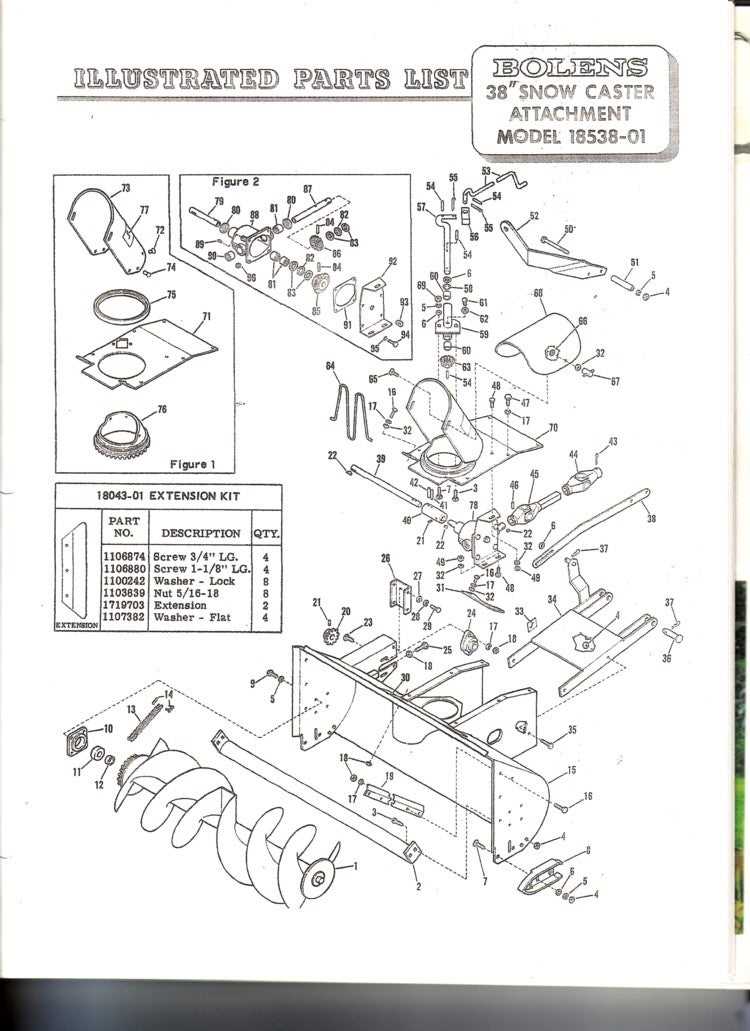 bolens snowblower parts diagram