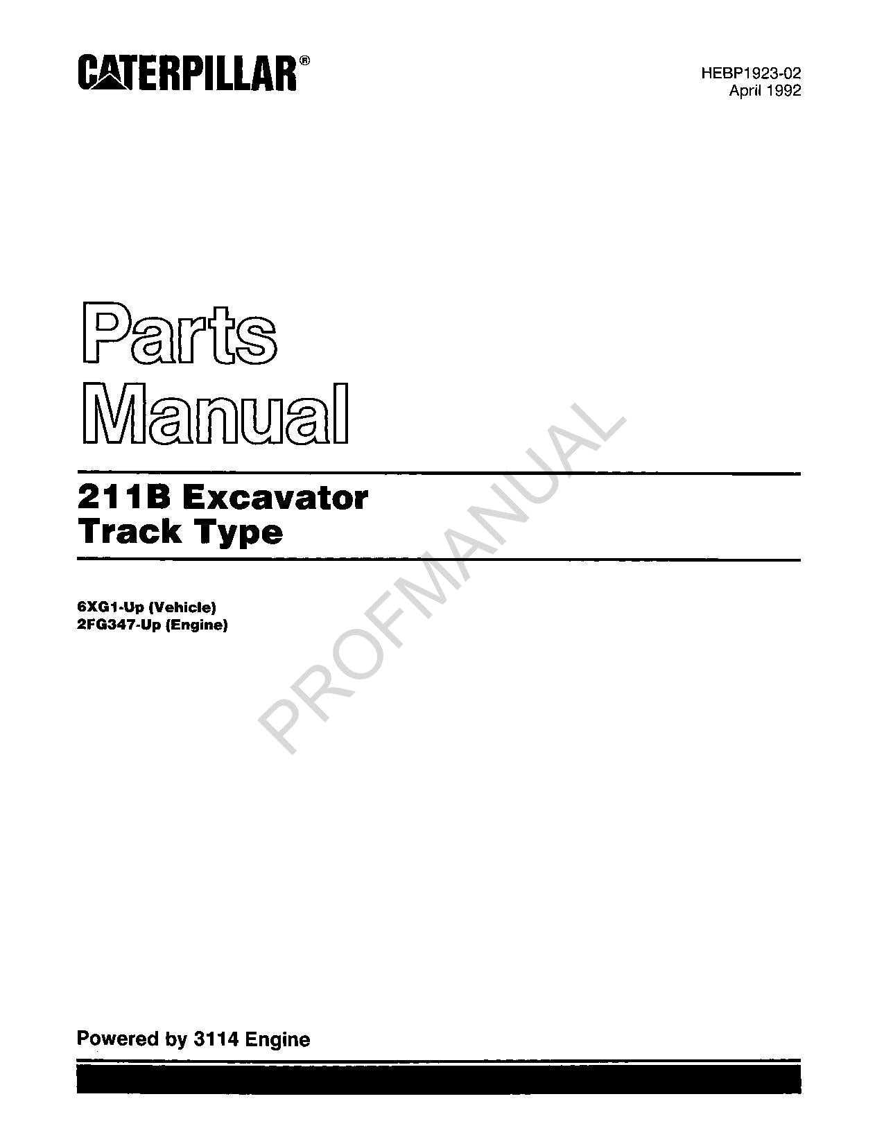 excavator track parts diagram