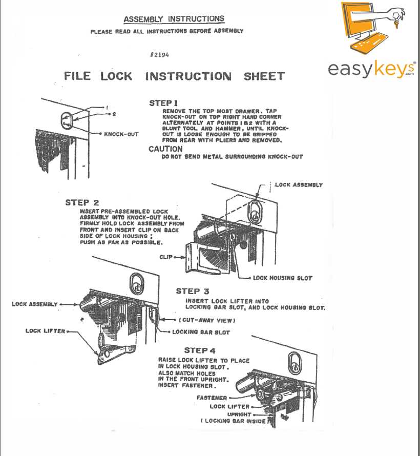 cabinet lock parts diagram