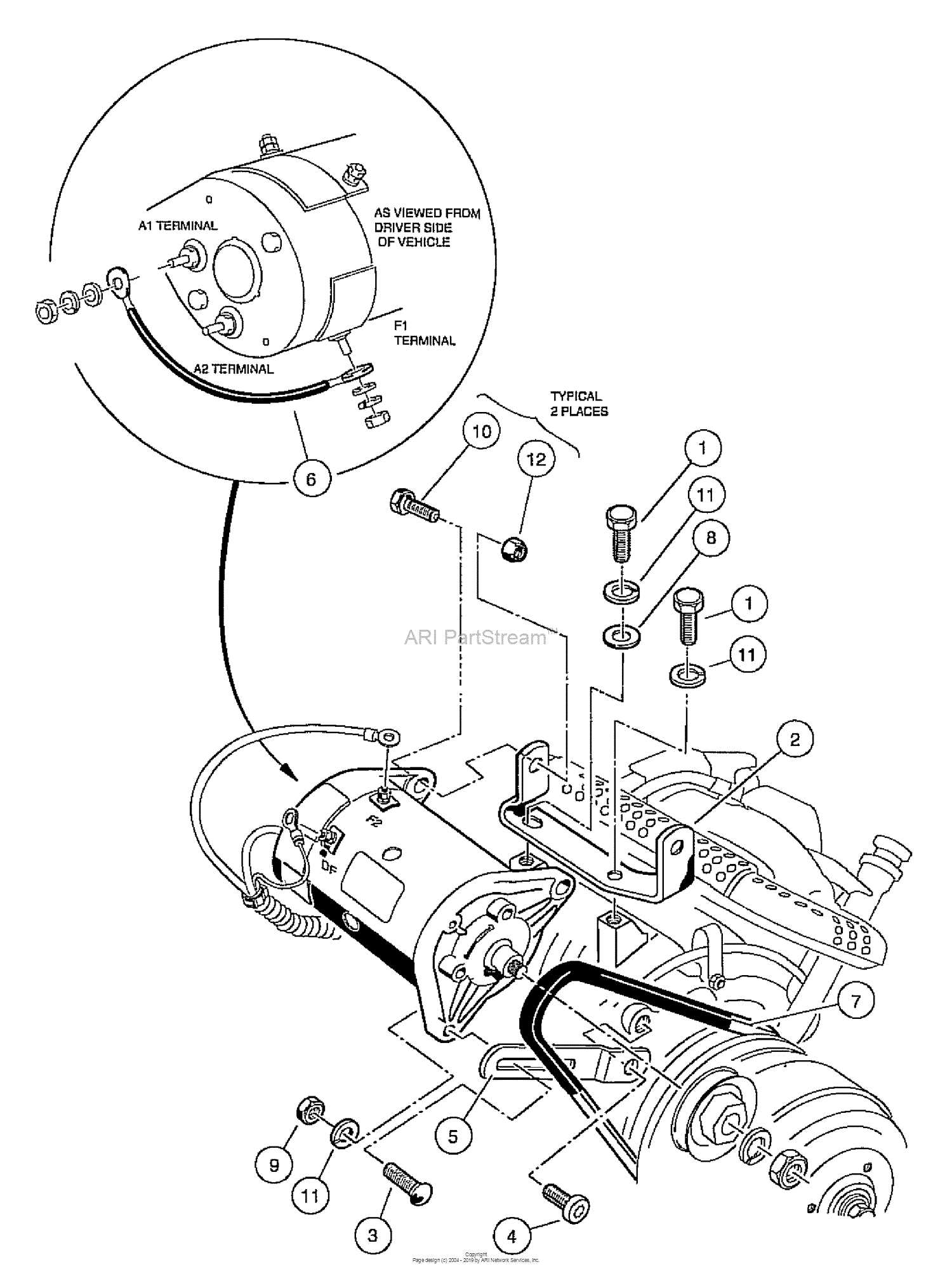 car starter parts diagram