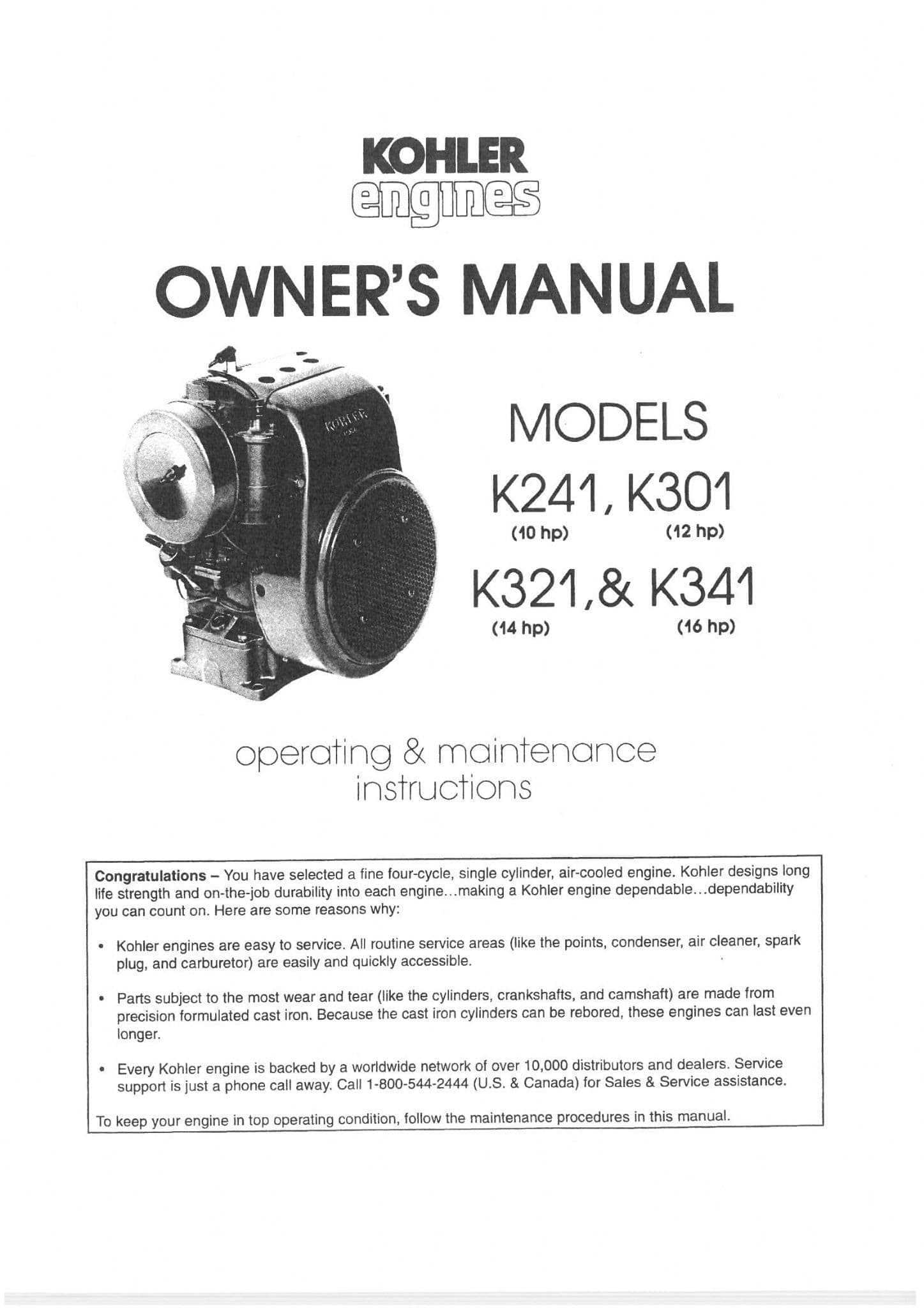 kohler k321 engine parts diagram