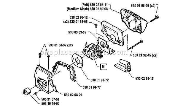 husqvarna 45 parts diagram