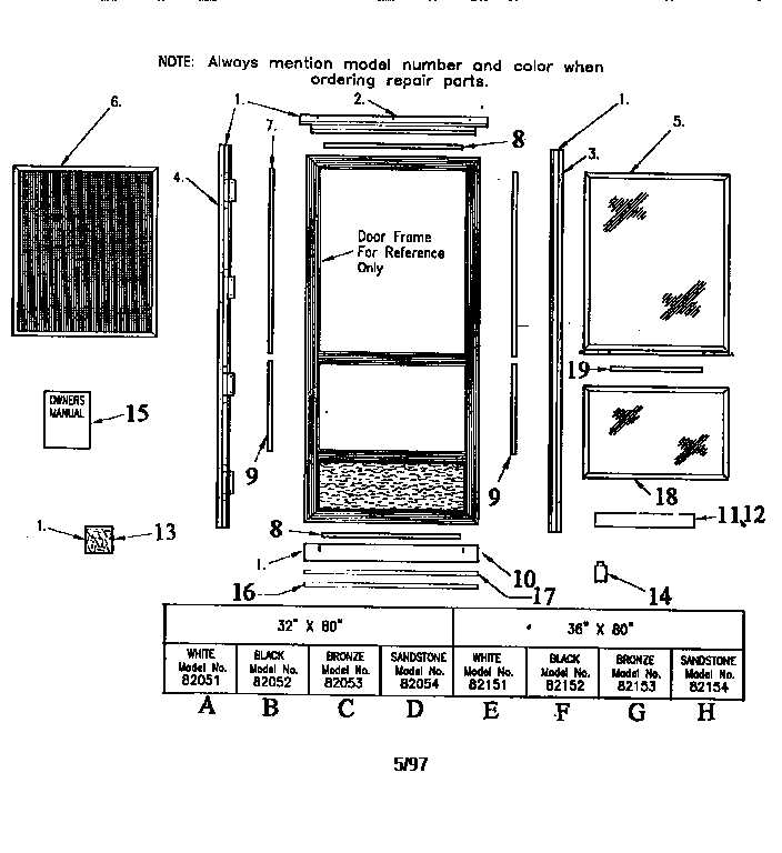 larson storm door parts diagram