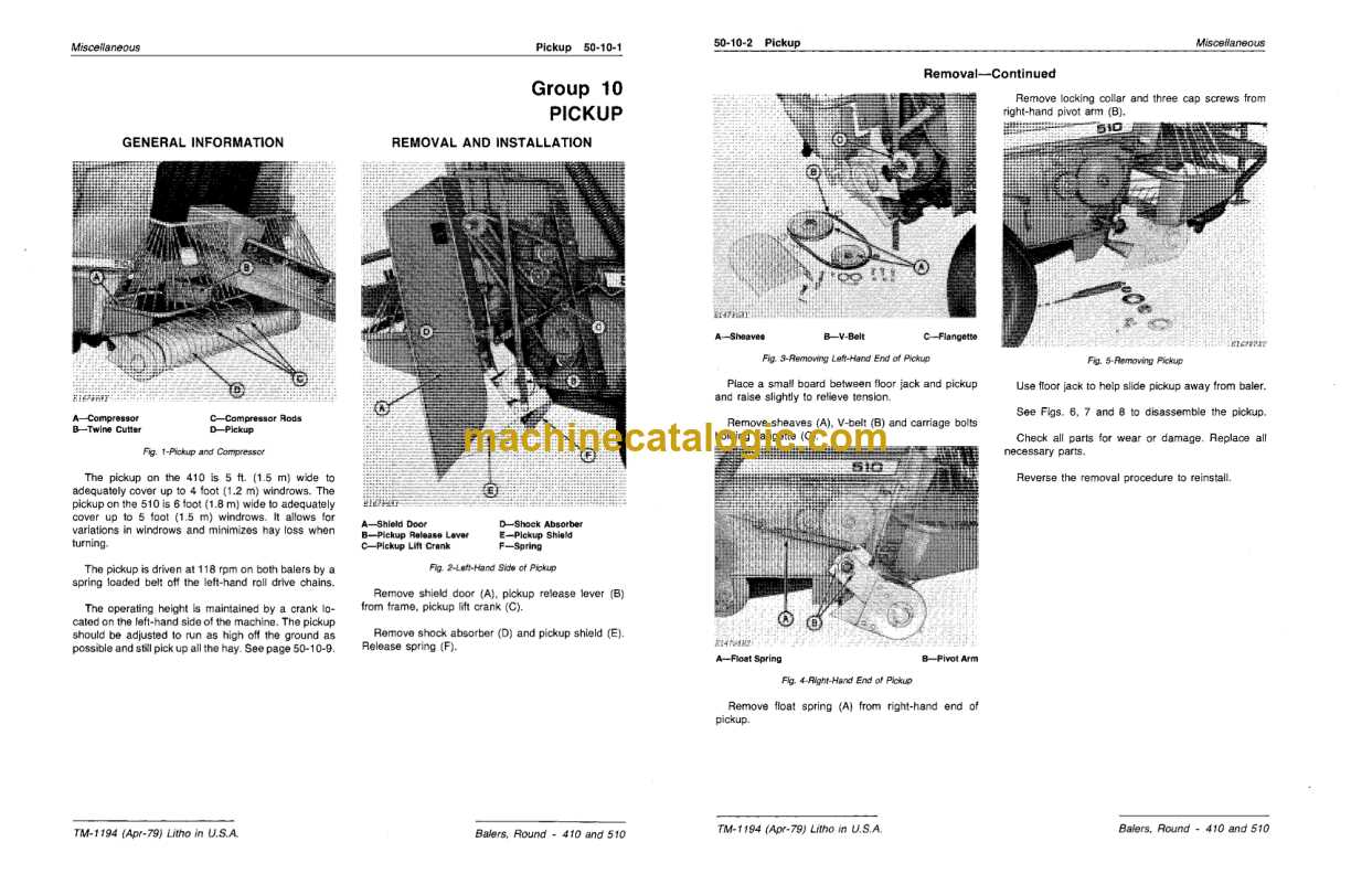 john deere 510 baler parts diagram