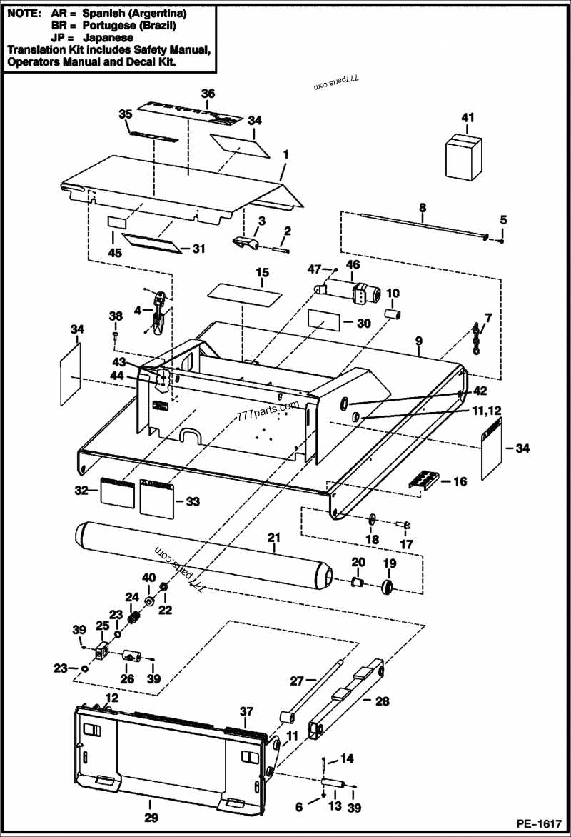 bobcat brushcat parts diagram