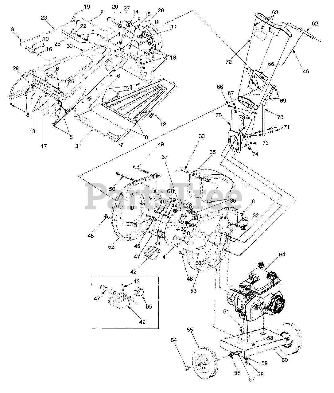 craftsman 6.5 hp craftsman self propelled lawn mower parts diagram