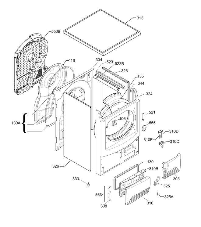 electric dryer parts diagram