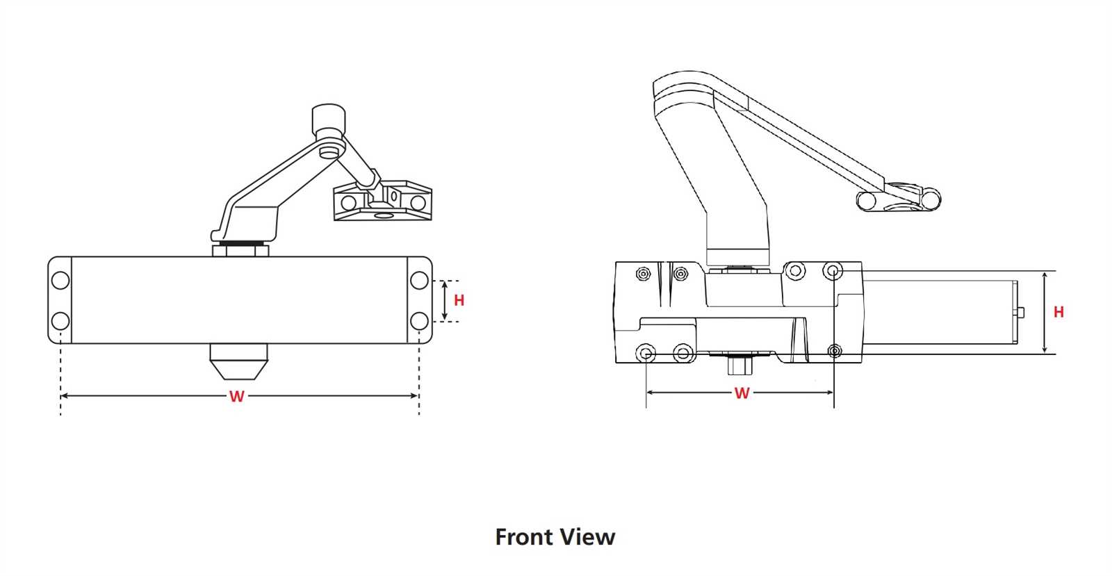 door closer parts diagram