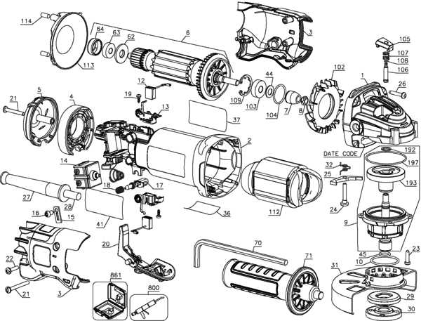 dewalt grinder parts diagram