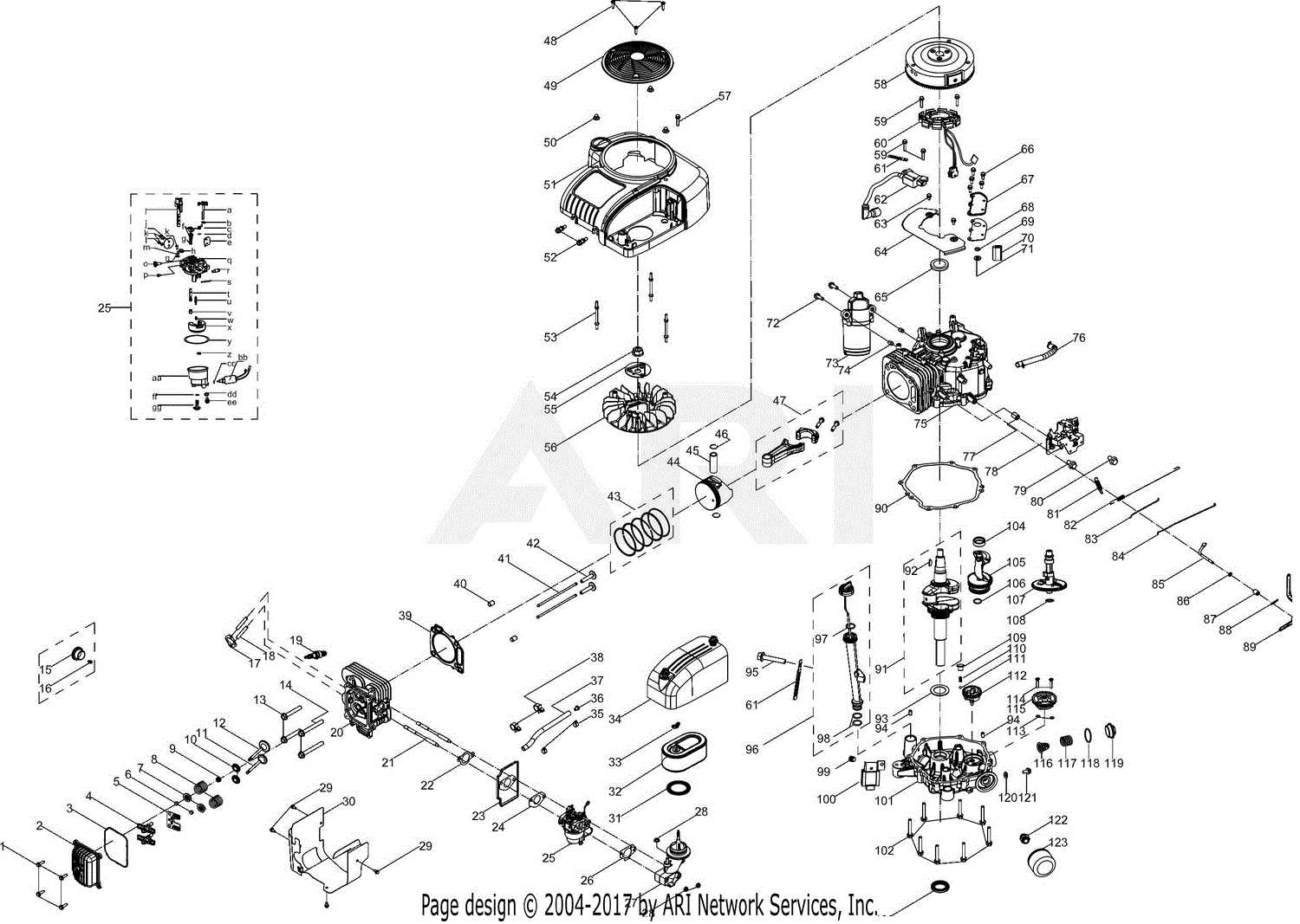 mtd engine parts diagram