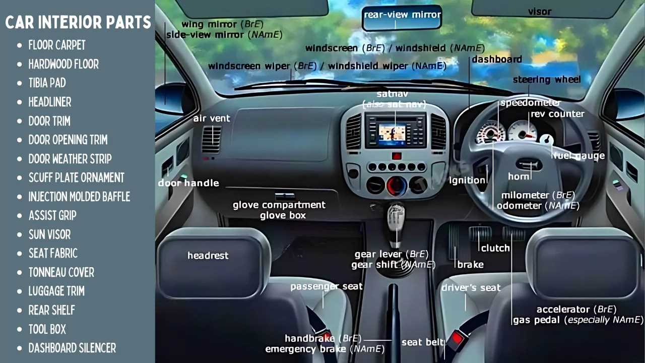 car parts names with diagram