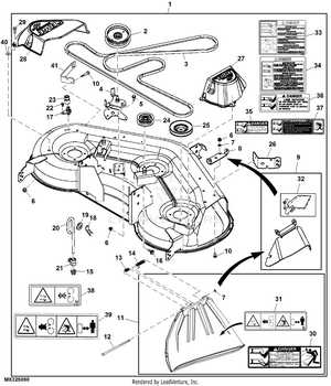 john deere la105 mower deck parts diagram