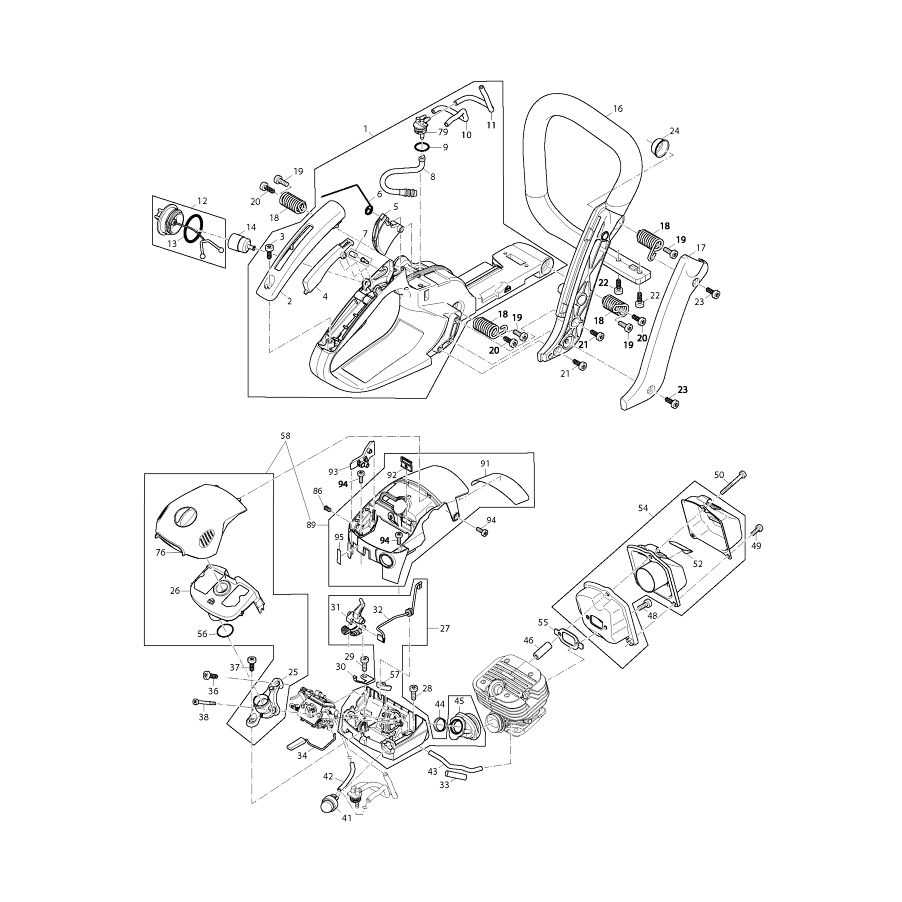 makita chainsaw parts diagram