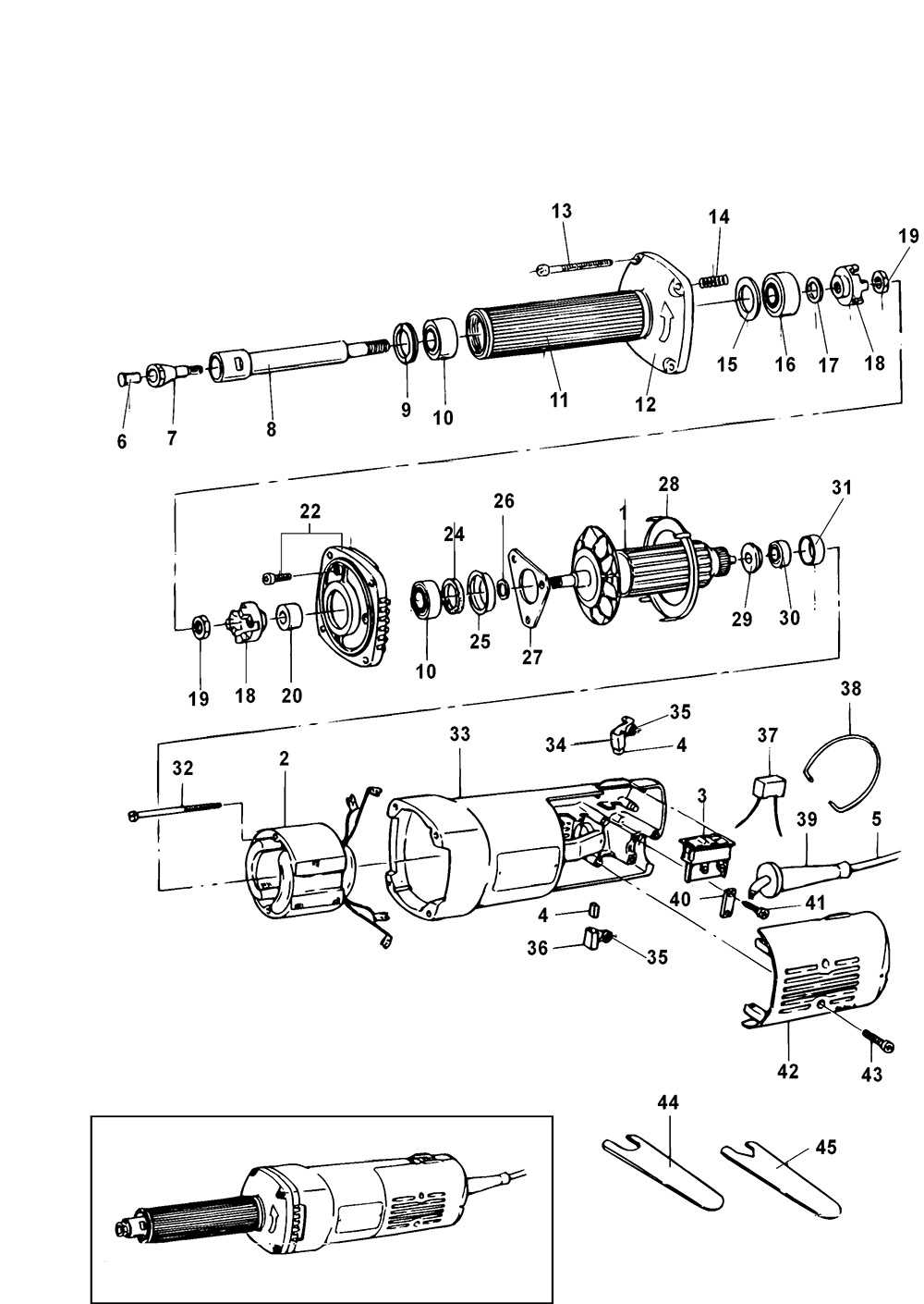 die grinder parts diagram