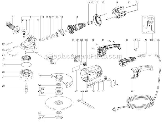 angle grinder parts diagram