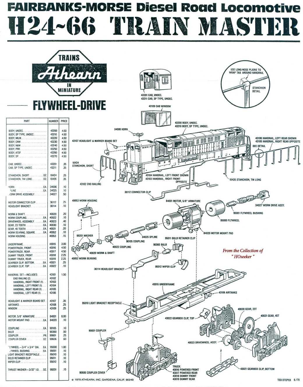 athearn locomotive parts diagram