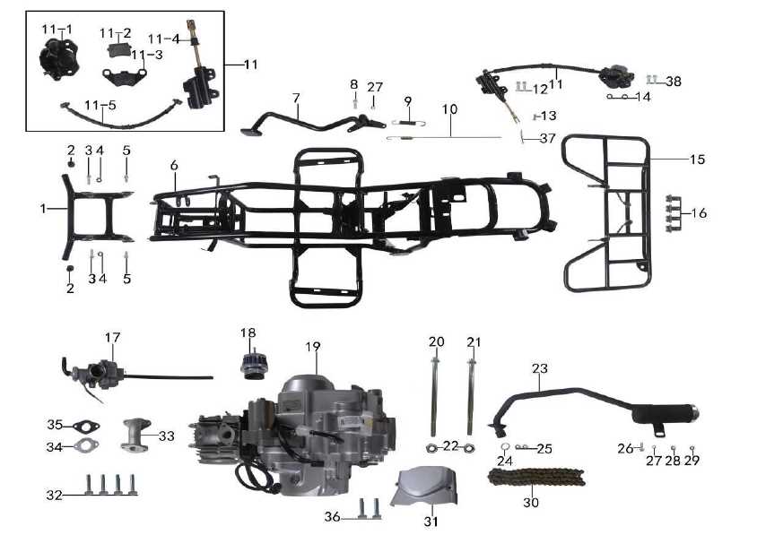 chinese 110cc engine parts diagram