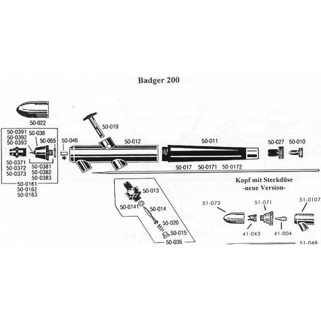 badger airbrush parts diagram