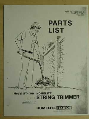 homelite trimmer parts diagram