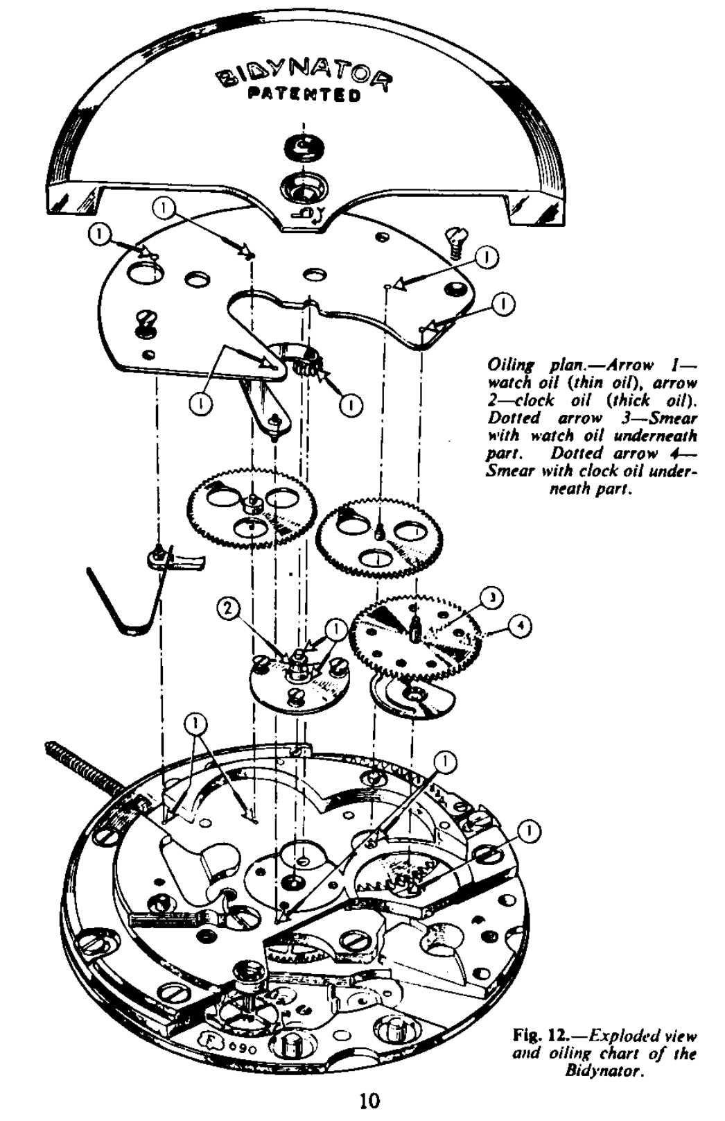 mechanical watch parts diagram