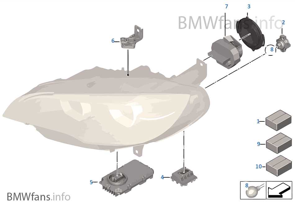 diagram headlight parts names