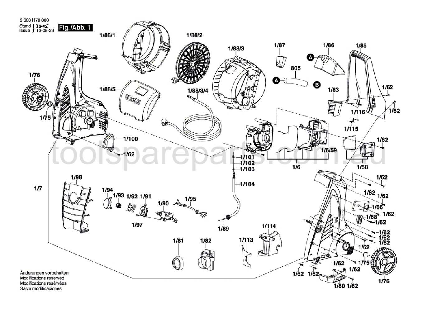 bosch pressure washer parts diagram